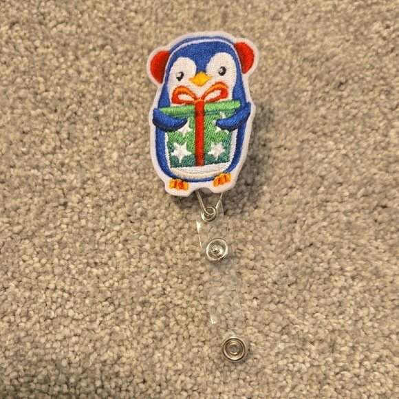 Accessories - Penguin Badge Reel with Gift Design